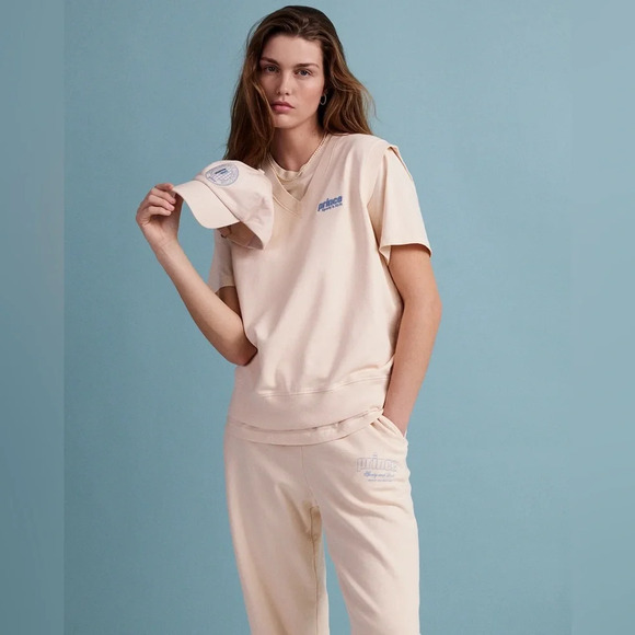 NWOT Sporty & Rich x Prince Health Sweatpant - Cream/Bel Air Blue XL - Picture 5 of 11